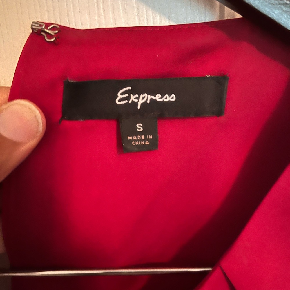 Flowy, satin, sleeveless dress shirt from Express